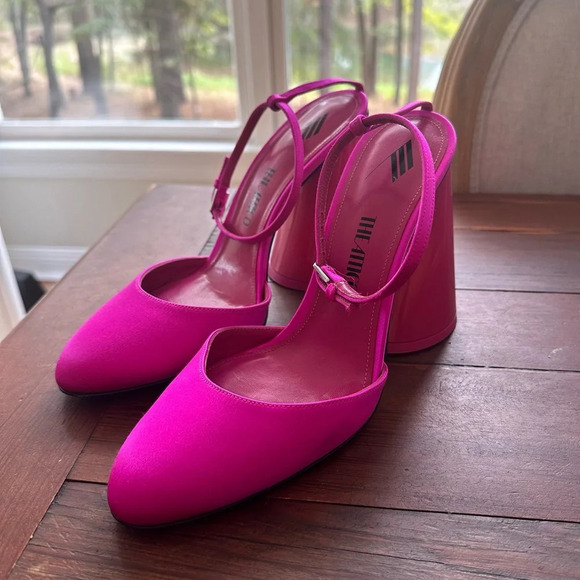 The Attico Shoes - The ATTICO Luz Satin Fuschia Slingback NWT